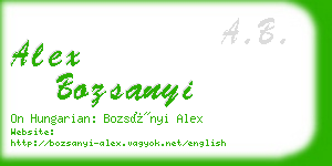 alex bozsanyi business card